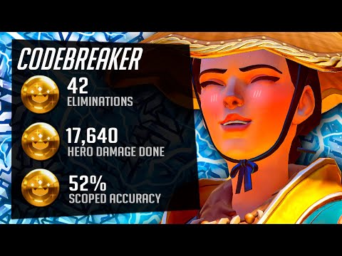 Codebreaker Top 500 Ashe and Genji - 42 elims! [ Overwatch Season 36 Top 500 ]