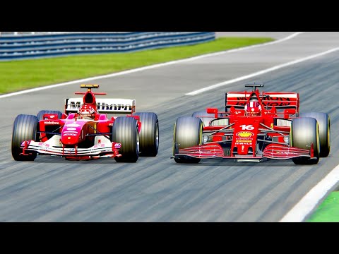 Ferrari F1 2021 vs Ferrari F1 2004 at Monza GP