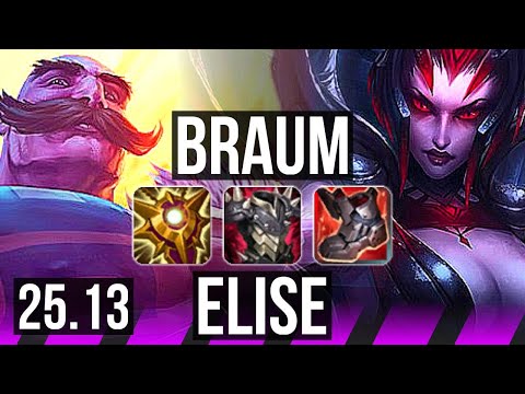 BRAUM & Lucian vs ELISE & Caitlyn (SUP) | KR Master | 25.13