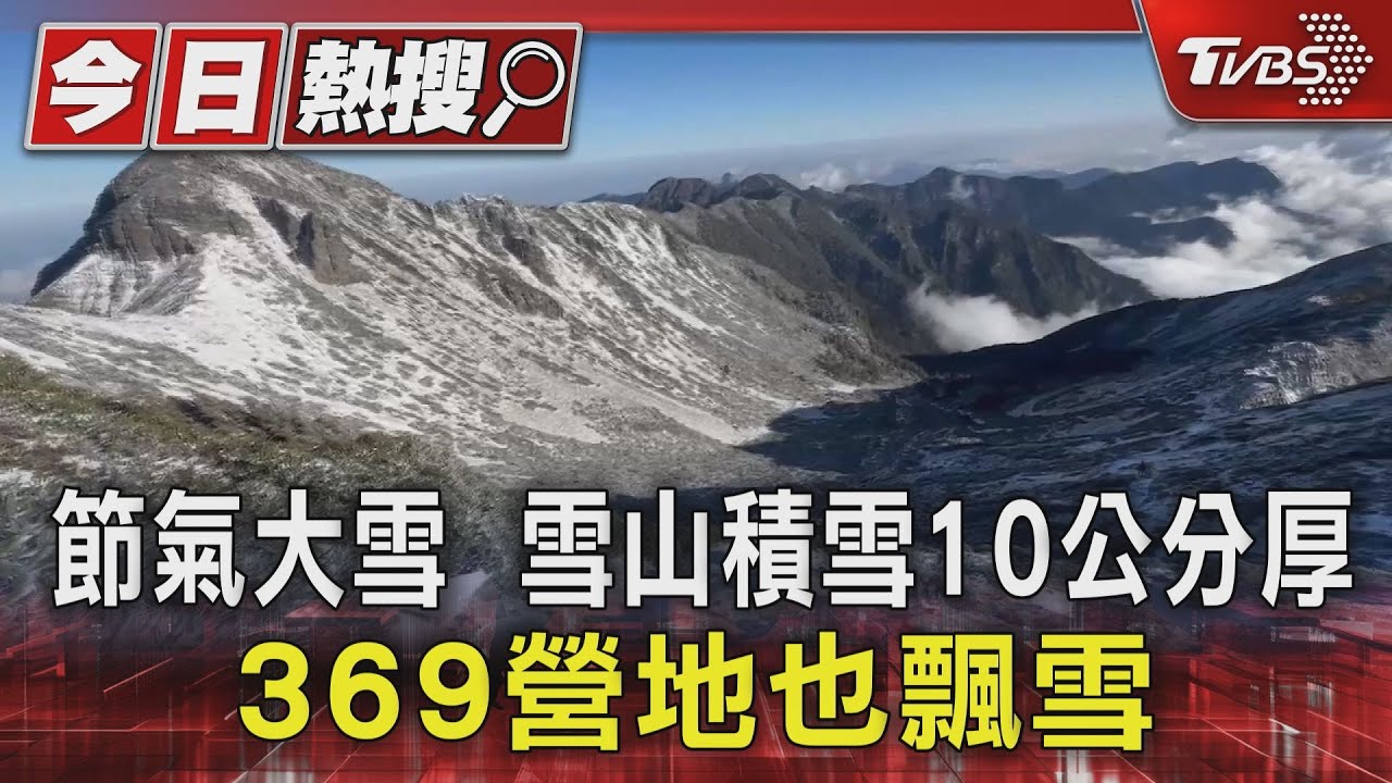 節氣大雪 雪山積雪10公分厚、369營地也飄雪