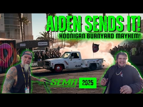 Aiden SENDS IT at SEMA 2025! BurntC10 Dominates the Hoonigan Burnyard!