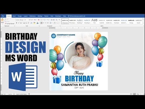 Birthday Design in Ms Word Hindi Tutorial !