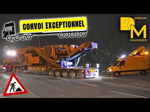 OVERSIZE LOAD TRANSPORT MOVING TRACKED JAW CRUSHER on 12 AXLES from DEMOLITION SITE! DREAM MACHINES