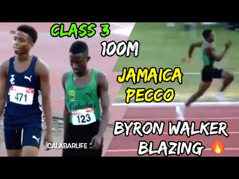 Byron walker wins class 3 100m jc track meet 2023 jamaica pecco DOMINATE #trackandfield #100m
