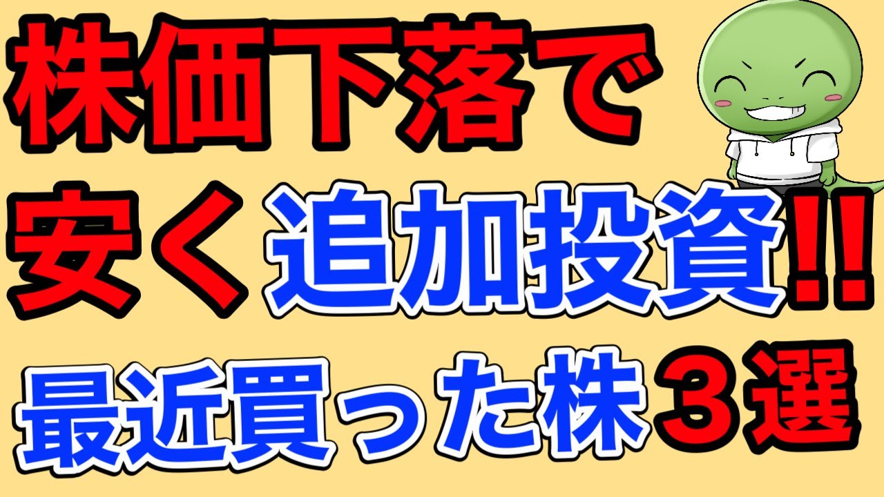 最近買った株３選【株価下落で安く買った米国株/日本株】