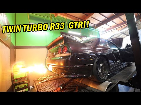 Twin Turbo R33 GTR V-Spec Makes POWER On the Dyno!!