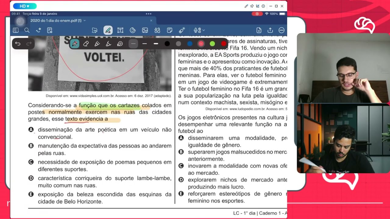 Resolução em Vídeo — Questão 33 ENEM 2020