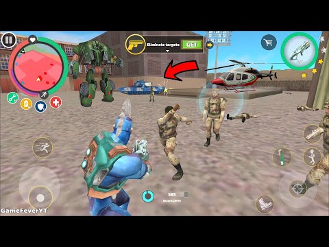 Rope Hero: Vice Town (Rope Hero Control Gravity in Army Base)Extirpate Helipad - Android Gameplay HD