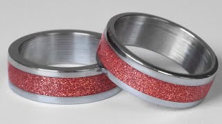 Making Stainless Steel Wedding Rings With Copper Inlay