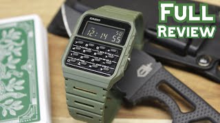 Green Casio Calculator Watch (CA53WF-3B) Data Bank - Full Review
