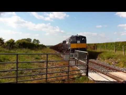 071 on laden timber train @ Kilbline level xing (29-5-2013)