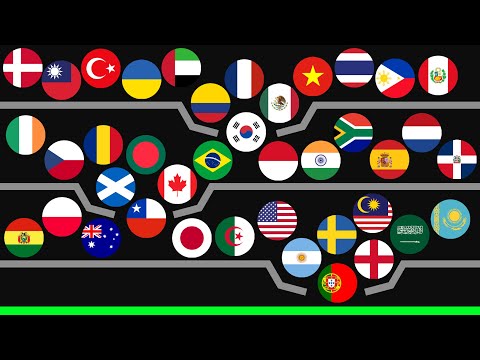 50 Countries Marble Race in Algodoo - ROUND 8