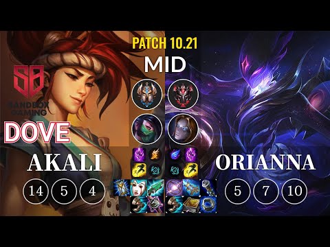 SB Dove Akali vs Orianna Mid - KR Patch 10.21