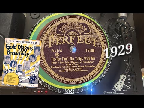 1929 GREAT 78 Record: Tiptoe Through The Tulips With Me ~ Benjamin Franklin Hotel Orchestra - WOW!