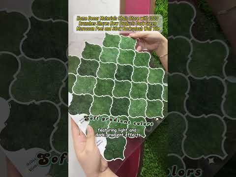 Dark Green Moroccan Peel and Stick Backsplash Wall Tile