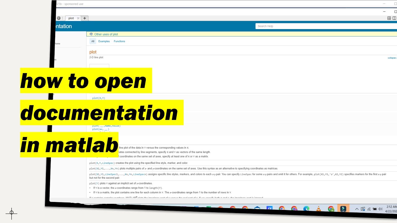 How to open documentation in MATLAB