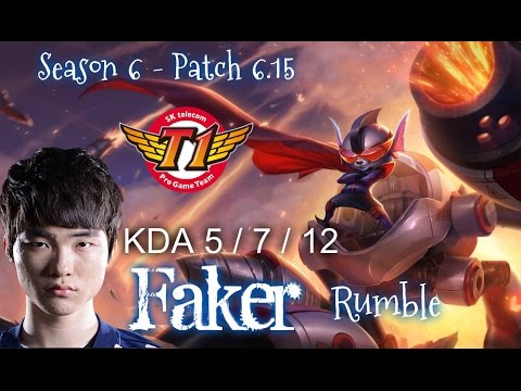 SKT T1 Faker RUMBLE VS AURELION SOL MID - Patch 6.15 KR Ranked | League of Legends