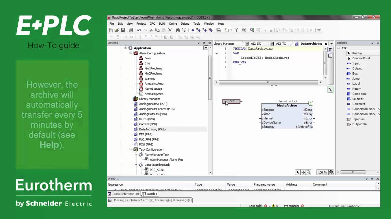 Archive Recorded Data to the Removable USB Device  - Eurotherm E+PLC CODESYS tutorial