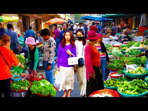 Cambodian Routine Fresh Food Market - Mixed Food On The Street  In Phnom Penh Cambodian