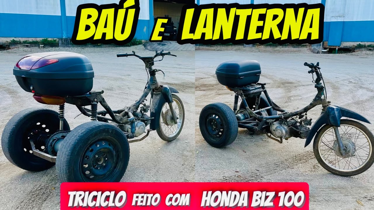 BAÚ e Lanterna no TRICICLO 100cc do Amauri 🔥MOTOR de BIZ 🚀 TDS Garage 🔥