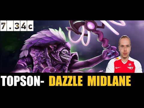 TOPSON PLAYING Dazzle MID 7.34c - DOTA 2 HIGHEST MMR MATCH #dota2 #dota2gameplay
