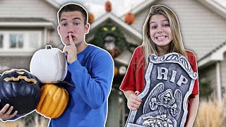 Stealing my Parents HALLOWEEN Decorations! Pranking My PARENTS