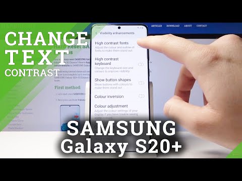 How to Activate High Contrast Text in Samsung Galaxy S20+ | Switch Off Text Contrast