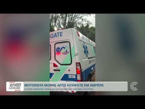 Motorista morre após acidente com caminhão em Ampére