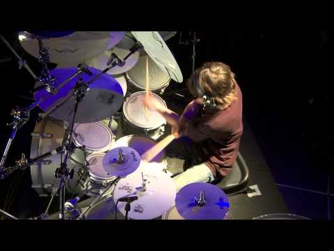 Dali Mraz having fun on Terrana's drum set