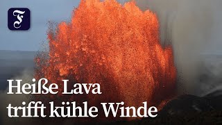 Wirbelwinde über Schildvulkan in Hawaii