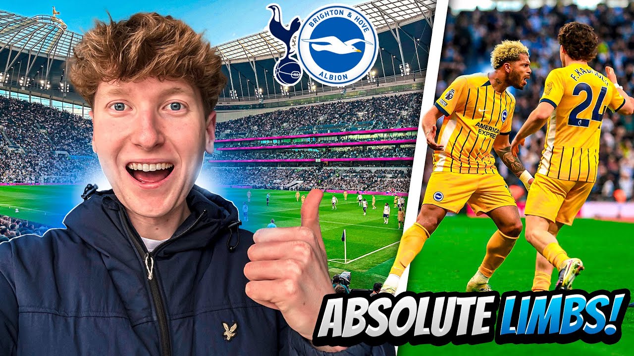 THE MOMENT BRIGHTON EQUALISE AGAINST SPURS IN 90+5 MINUTE