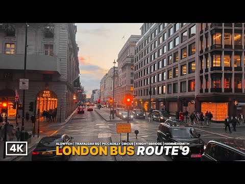 Golden Hour to City Lights! ✨ London Bus Ride from Aldwych to Hammersmith - London Bus Route 9