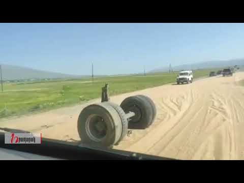Ցորենով բեռնված Կամազը շրջվել է Ապարանի ճանապարհին