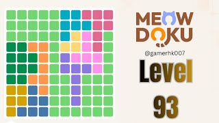 Meowdoku Brain Puzzle level 93 Walkthrough Solution 