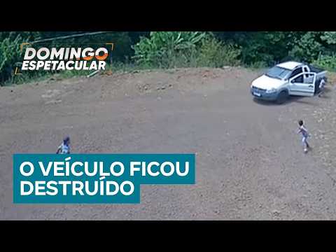 Pai salva filhos de acidente com caminhonete no Paraná