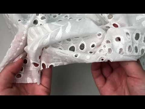 Ткань хлопковое шитье, арт.QS2049-1 цвет белый молочный