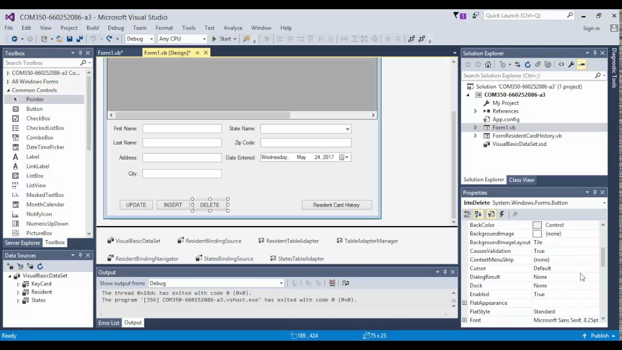15 Visual Basic 2015 Creating Buttons Insert, Update, and Delete