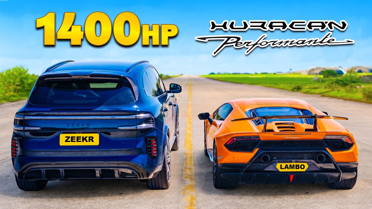 Lambo Huracan Perf v Zeekr 8X: DRAG RACE