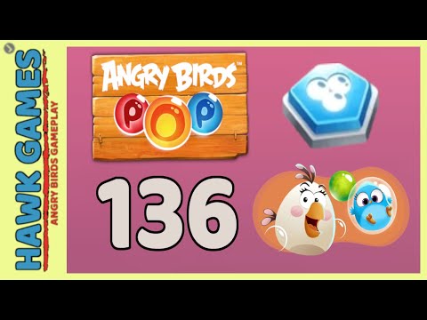 Angry Birds Stella POP Bubble Shooter Level 136 - Walkthrough, No Boosters