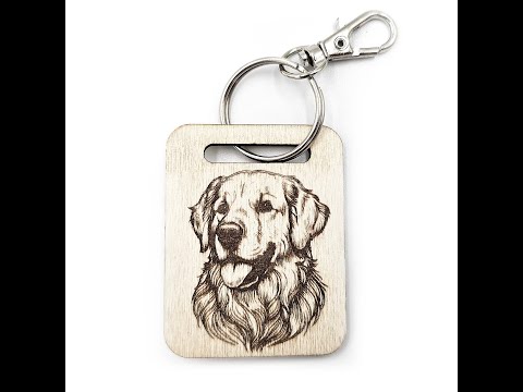 Personalised Golden Retriever Wooden Keyring