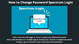 How to Change Password Spectrum Login