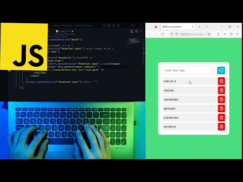 ASMR Programming - Coding a Todo List App with Javascript - No Talking