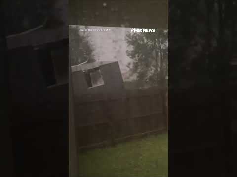 WATCH: Powerful hurricane winds send shed FLYING #shorts #news #hurricane