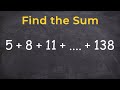 Math tutorial for determining the sum of an arithmetic series