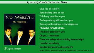 Lyrics   My Promise To You   No Mercy