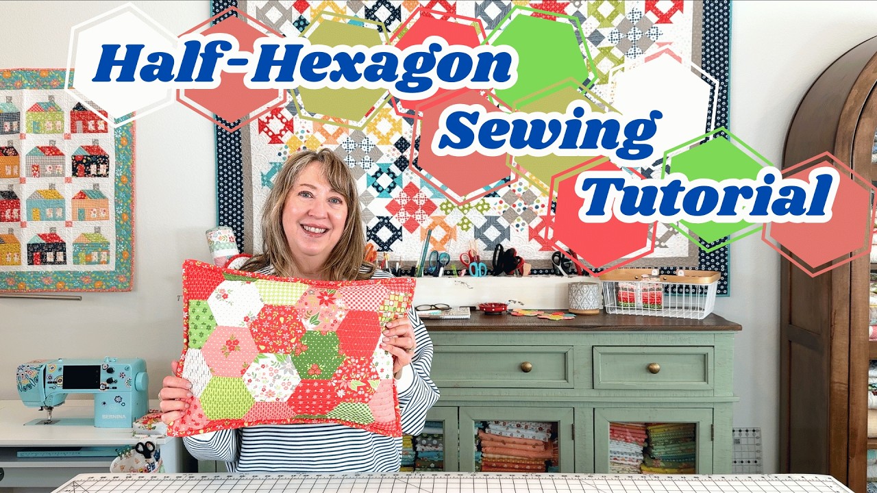 How to Sew Half Hexagons with A Quilting Life Hexagon Template