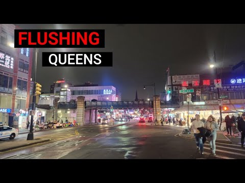 Exploring Queens - Walking Flushing at Night | Queens, NYC