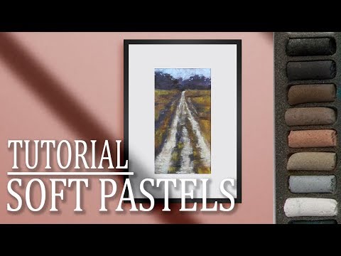 Easy landscape drawing tutorial in soft pastels | Time Lapse