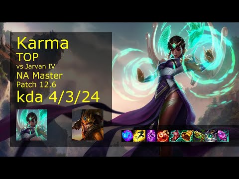 Rank 4 NA Karma Top: Karma vs Jarvan IV