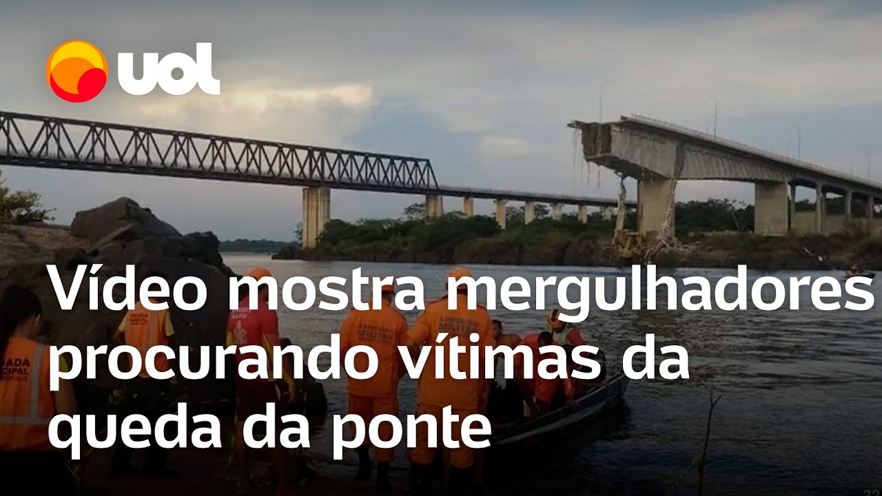 Queda de ponte: mergulhadores da Marinha fazem buscas por vítimas do desabamento; veja vídeo